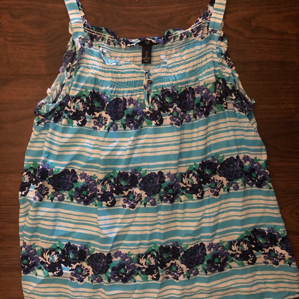 GAP Floral/Stripe Tank Size Large